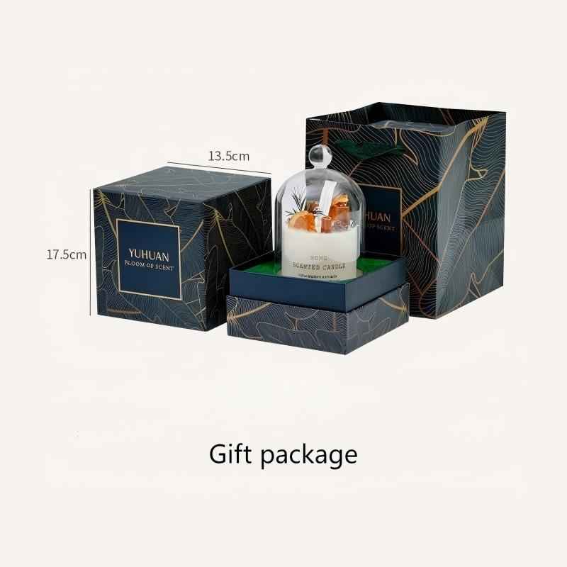 Preserved Flower Scented Candles, Soy Wax Smokeless Dried Flower Scented Candle