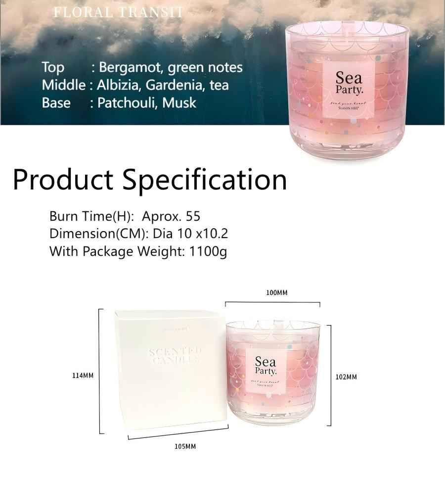 Oceanic Aromatherapy Candle  Scented Candles I Camping glowing ambient candles