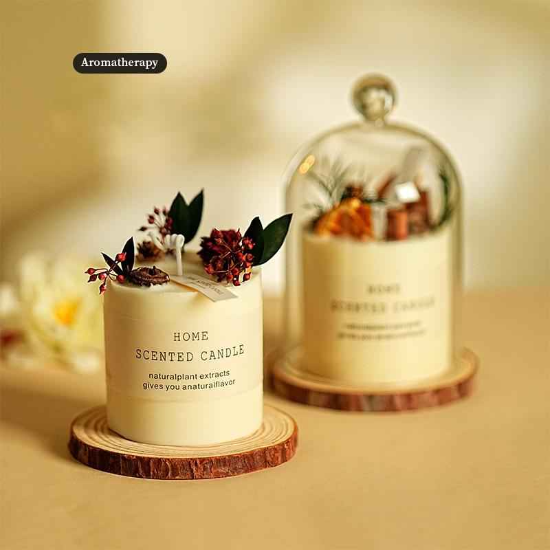 Preserved Flower Scented Candles, Soy Wax Smokeless Dried Flower Scented Candle