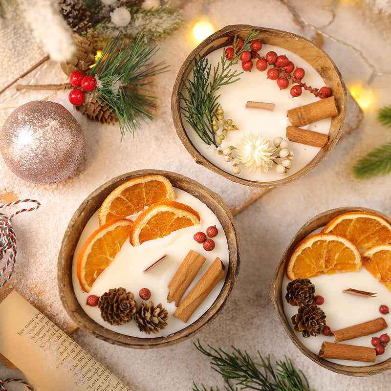 Natural Coconut Shell Aromatherapy Candle | Hand-Poured Plant Wax