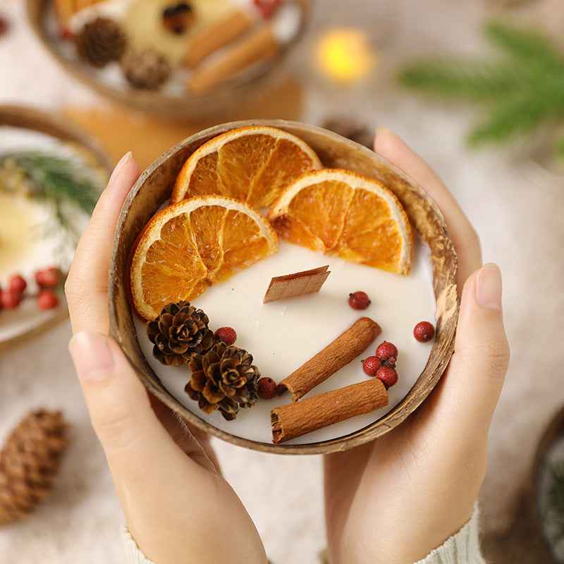 Natural Coconut Shell Aromatherapy Candle | Hand-Poured Plant Wax