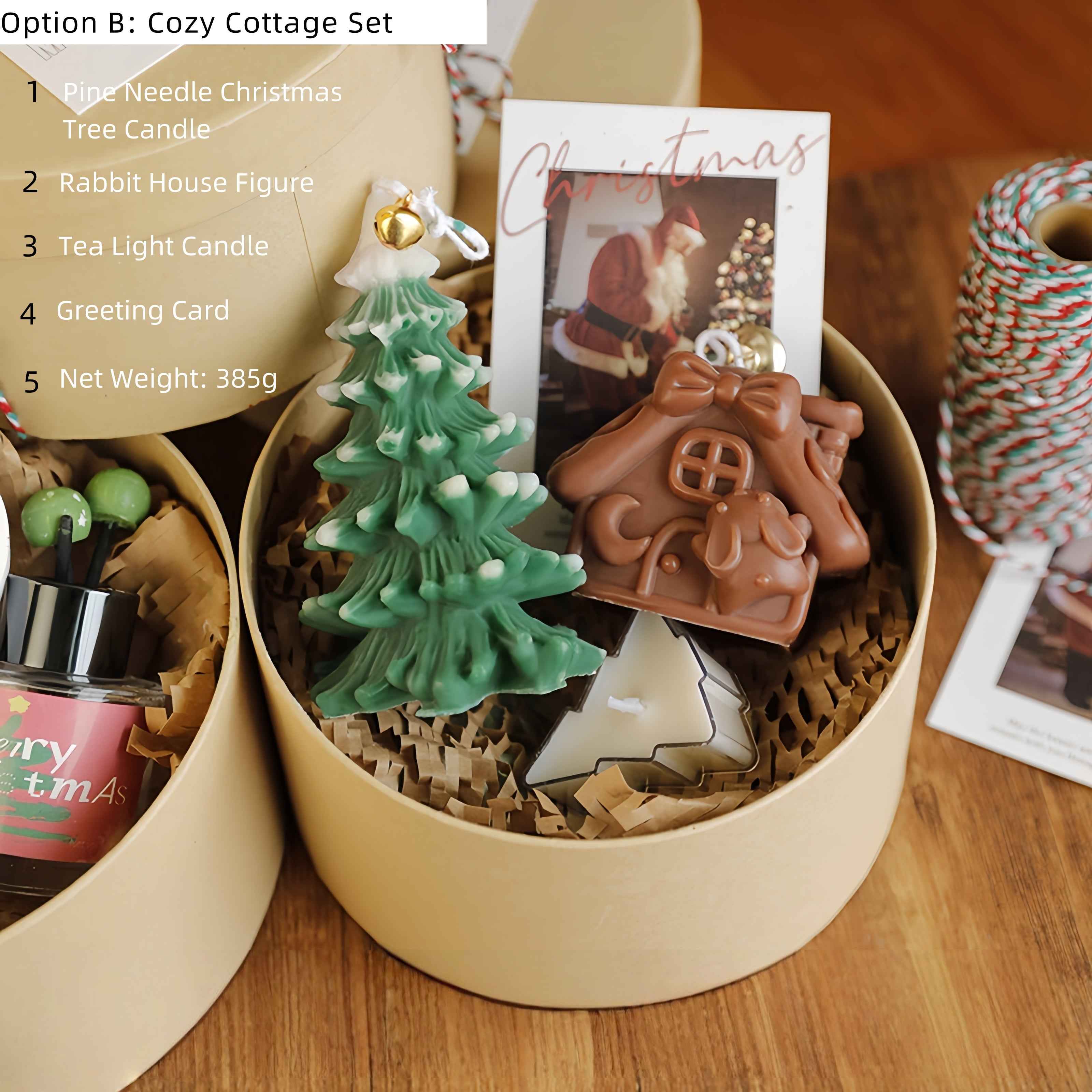 Christmas Fir Scented Candle Gift Box - for Cozy Holiday Home Decor