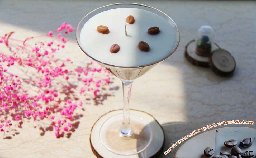 Elegant Stemmed Glass Coffee Scented Candle
