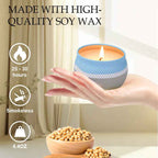 4 Types Set Artisan Soy Wax Scented Candle Gift in Elegant Tin Cups