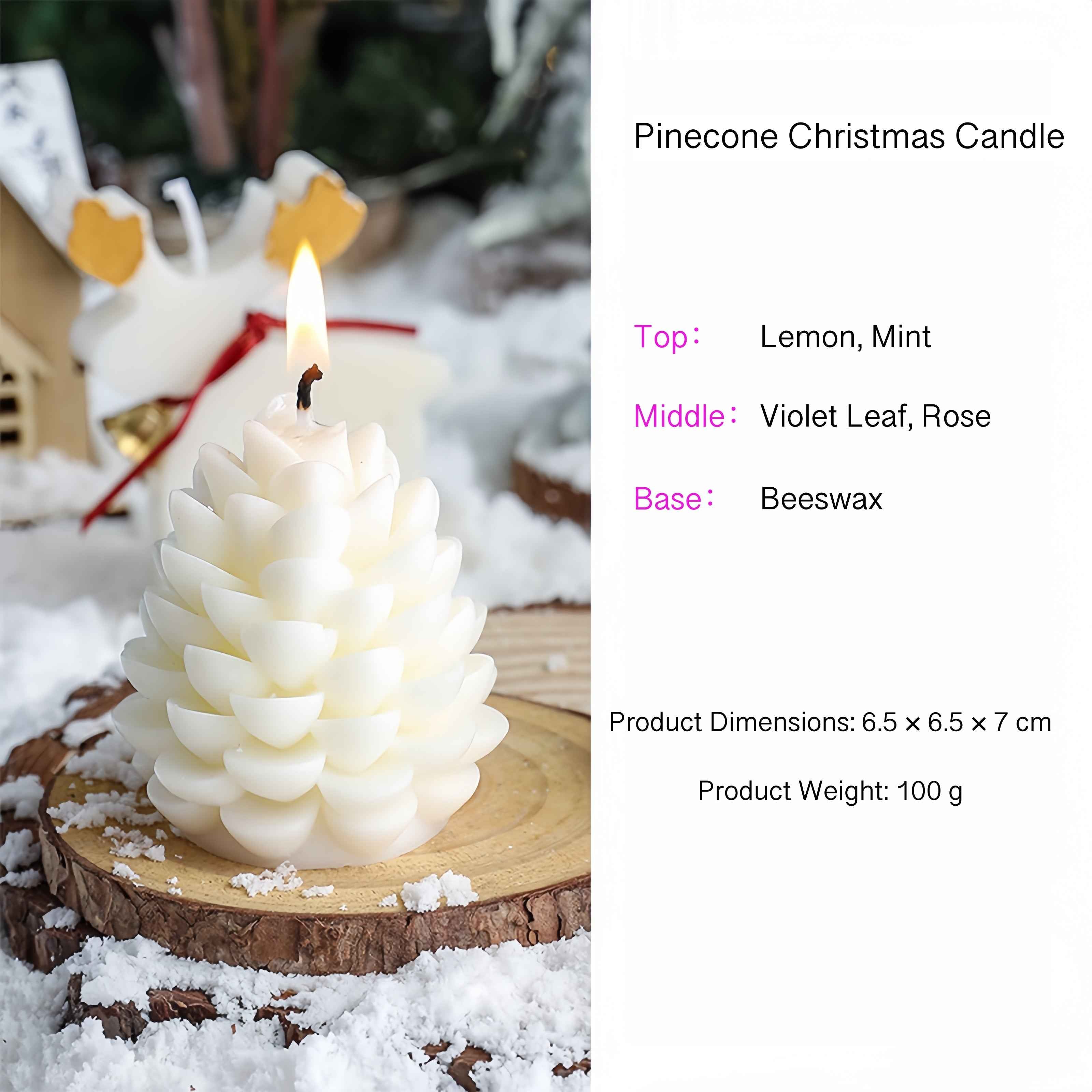 Handmade Pinecone Soy Scented Candle -Christmas Decor Holiday Gift Home Scent Aesthetic