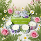 4 Types Set Artisan Scented Candle in Elegant Tin Cups