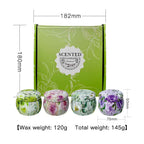 4 Types Set Artisan Scented Candle in Elegant Tin Cups