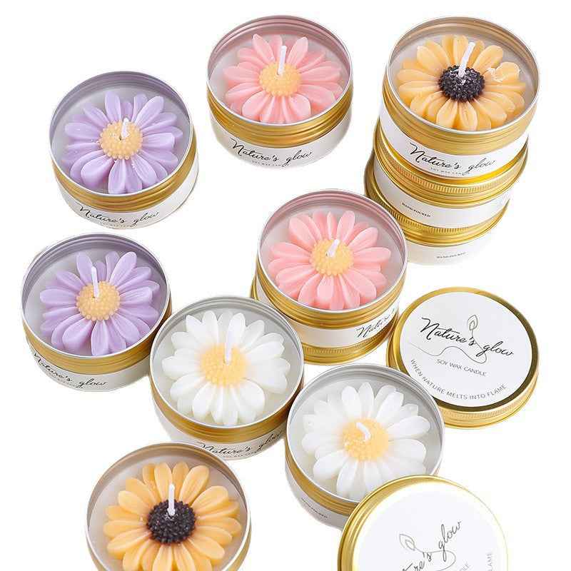 PREMIUM CHAMOMILE CANDLE in Tin - Smokeless Soy Wax Elegant Scented Gift