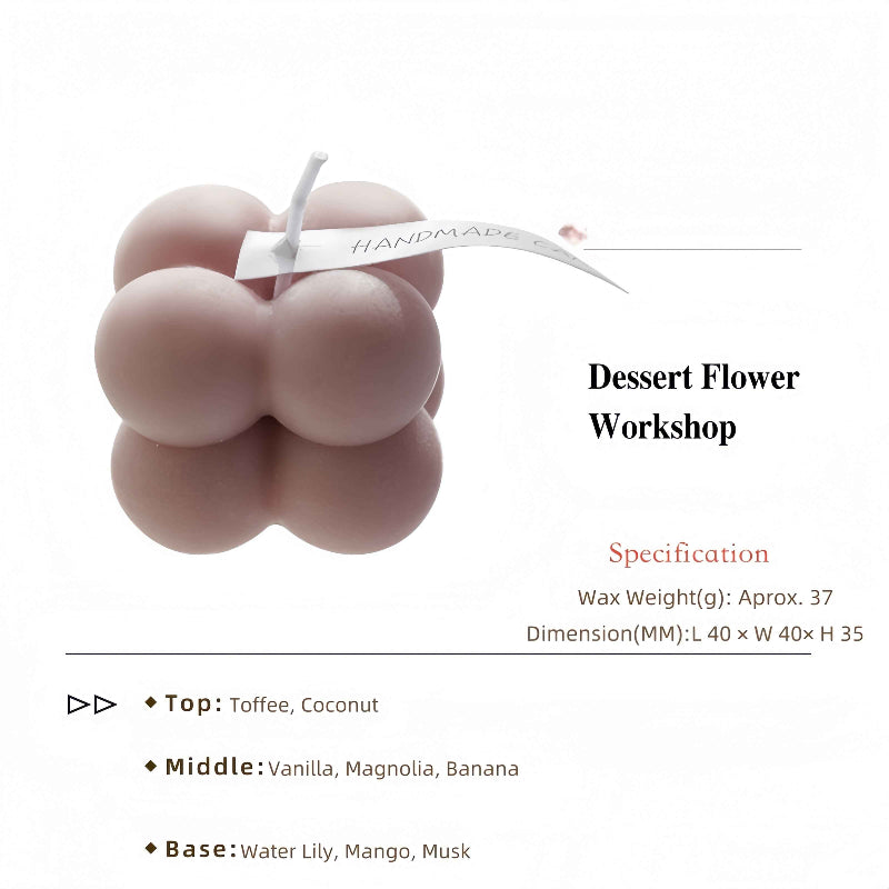 Cube Mini Scented Candle Desk Decor Modern Home Fragrance Unique Gift