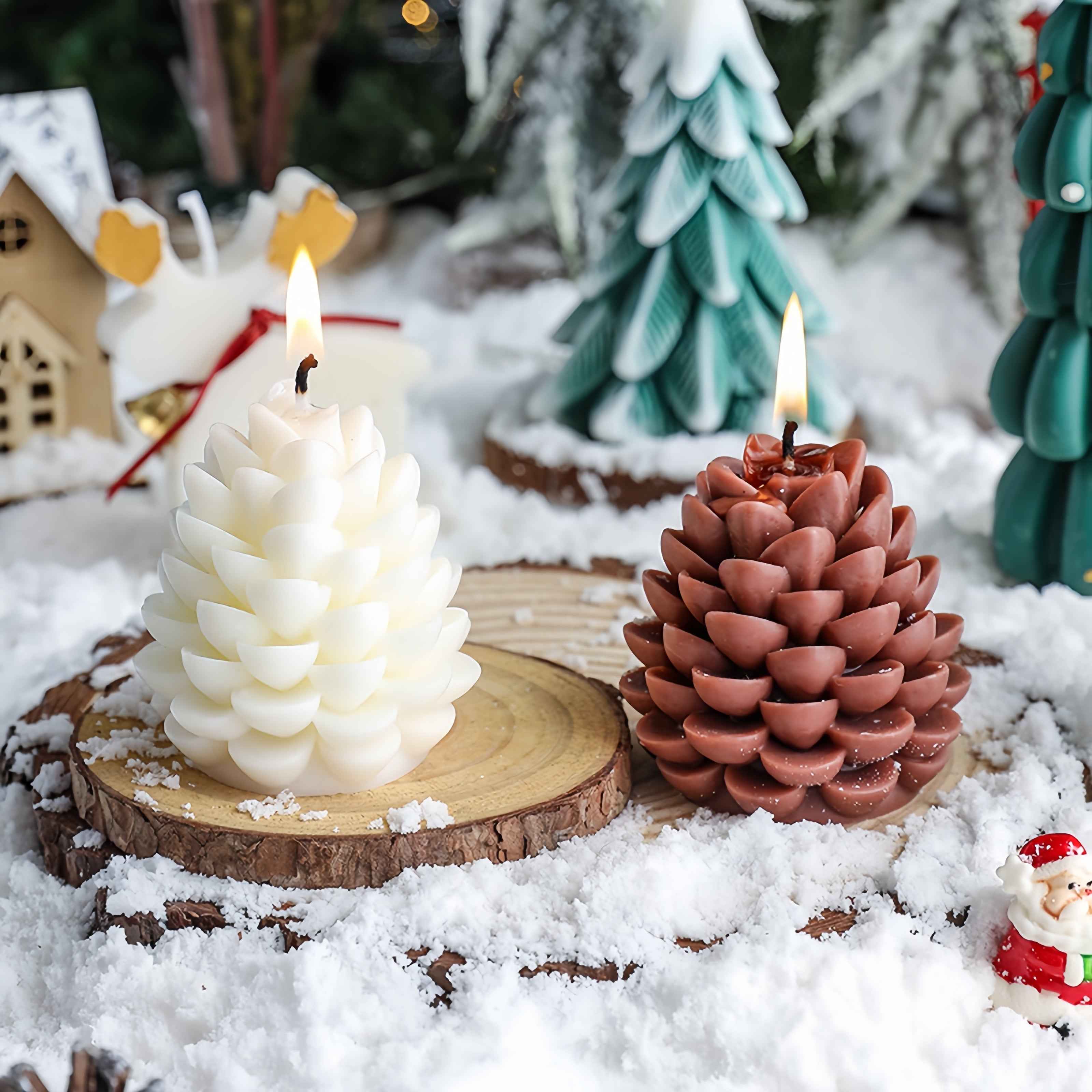 Handmade Pinecone Soy Scented Candle -Christmas Decor Holiday Gift Home Scent Aesthetic