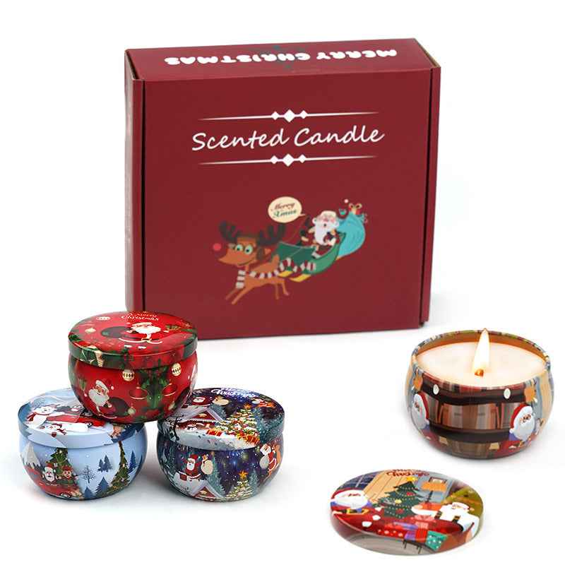 4 pcs Set Christmas Scented Candle Gift