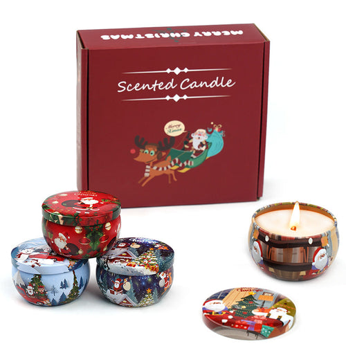 4 pcs Set Christmas Scented Candle Gift