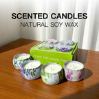4 Types Set Artisan Scented Candle in Elegant Tin Cups