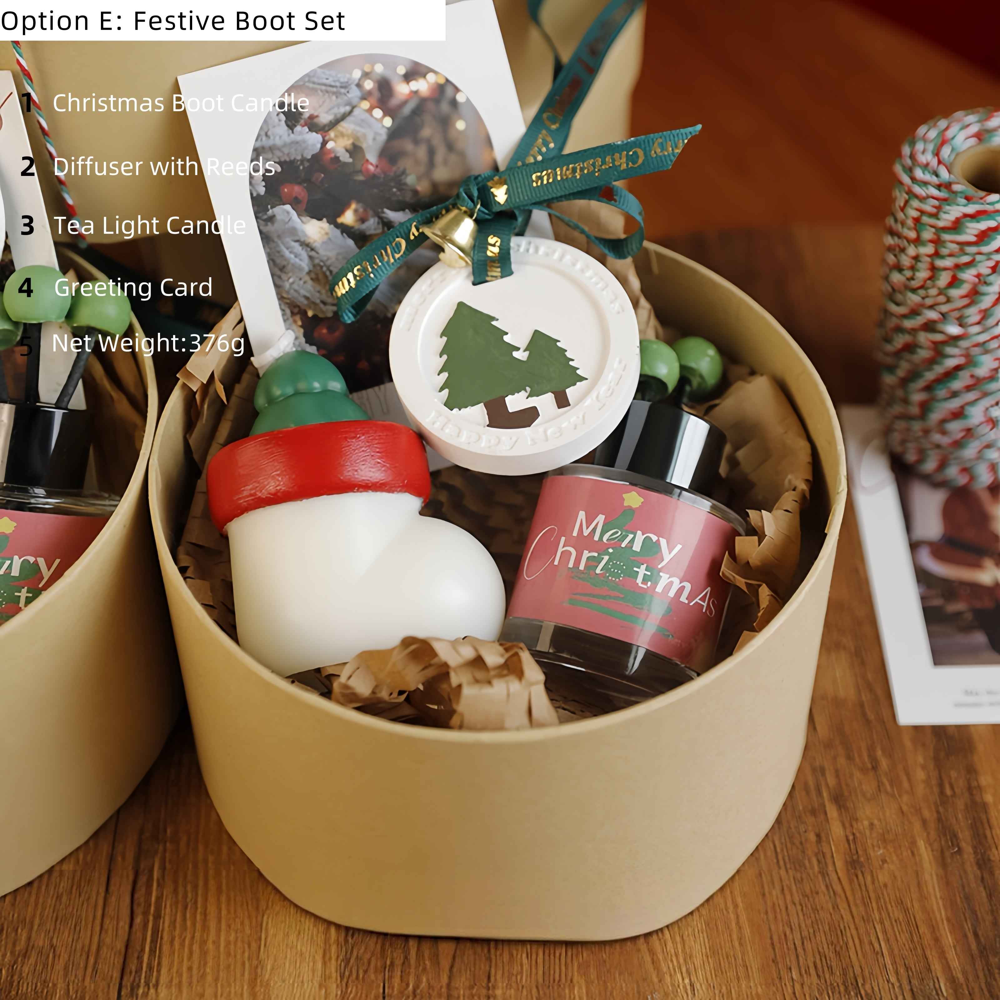 Christmas Fir Scented Candle Gift Box - for Cozy Holiday Home Decor