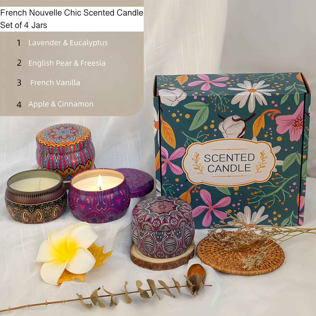 Ambiance Scented Candle Set Soy Wax Blossom Bouquet Romantic Gift