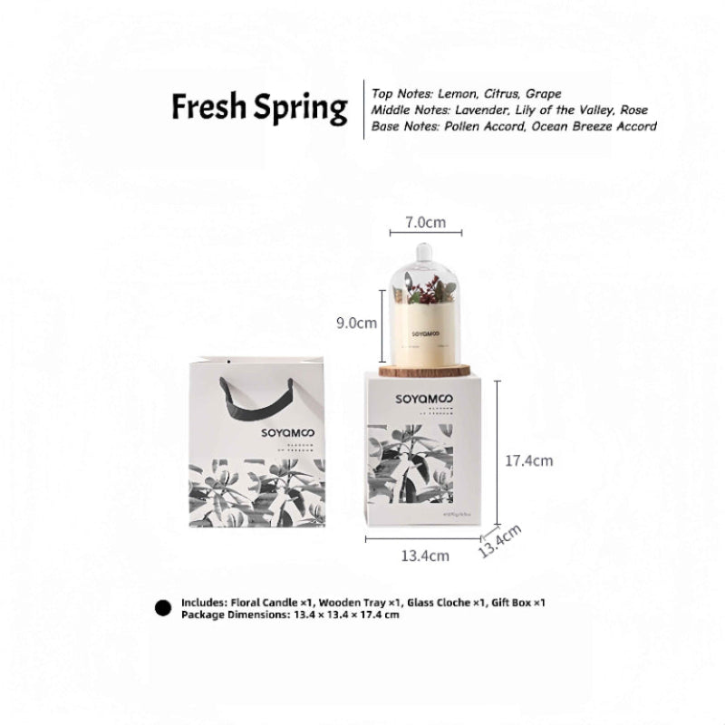 Hand-Poured Forest Candle Collection | Artisan Dried Flower Candle Gift Set for Nature-Inspired Home Decor