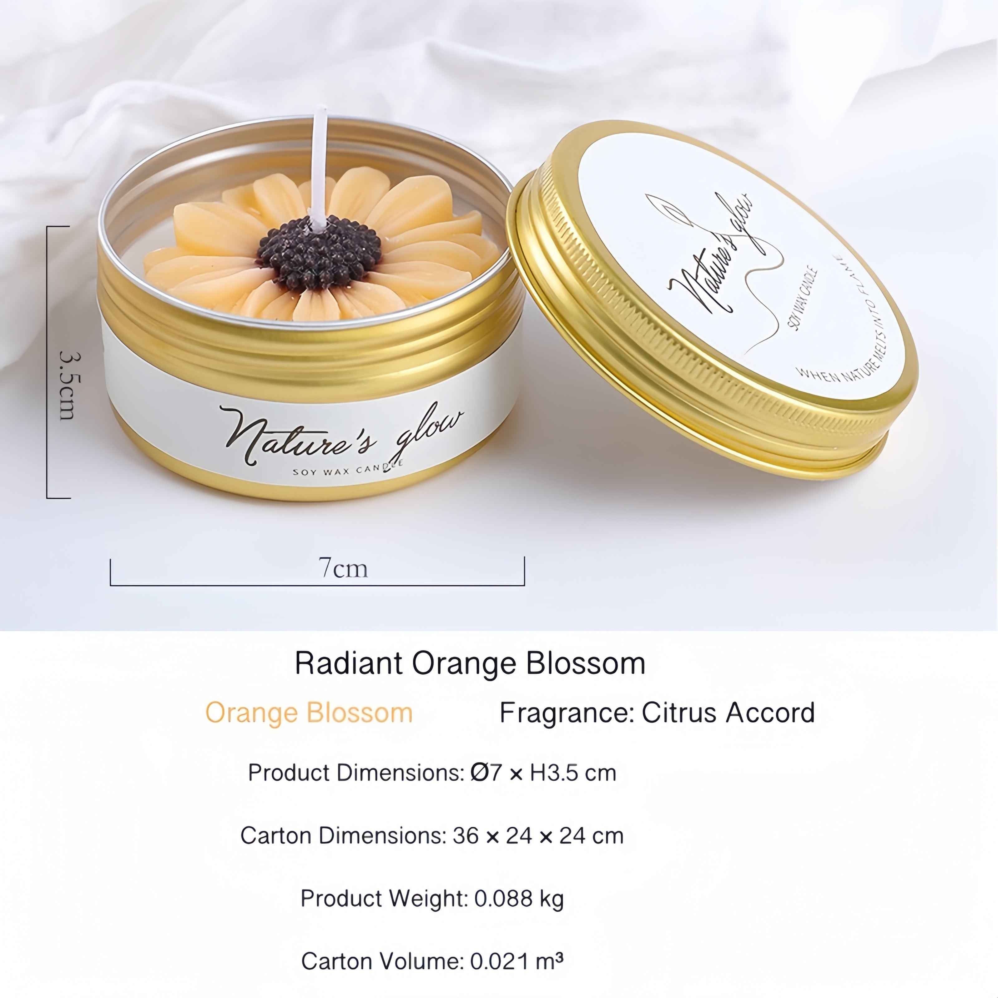 PREMIUM CHAMOMILE CANDLE in Tin - Smokeless Soy Wax Elegant Scented Gift