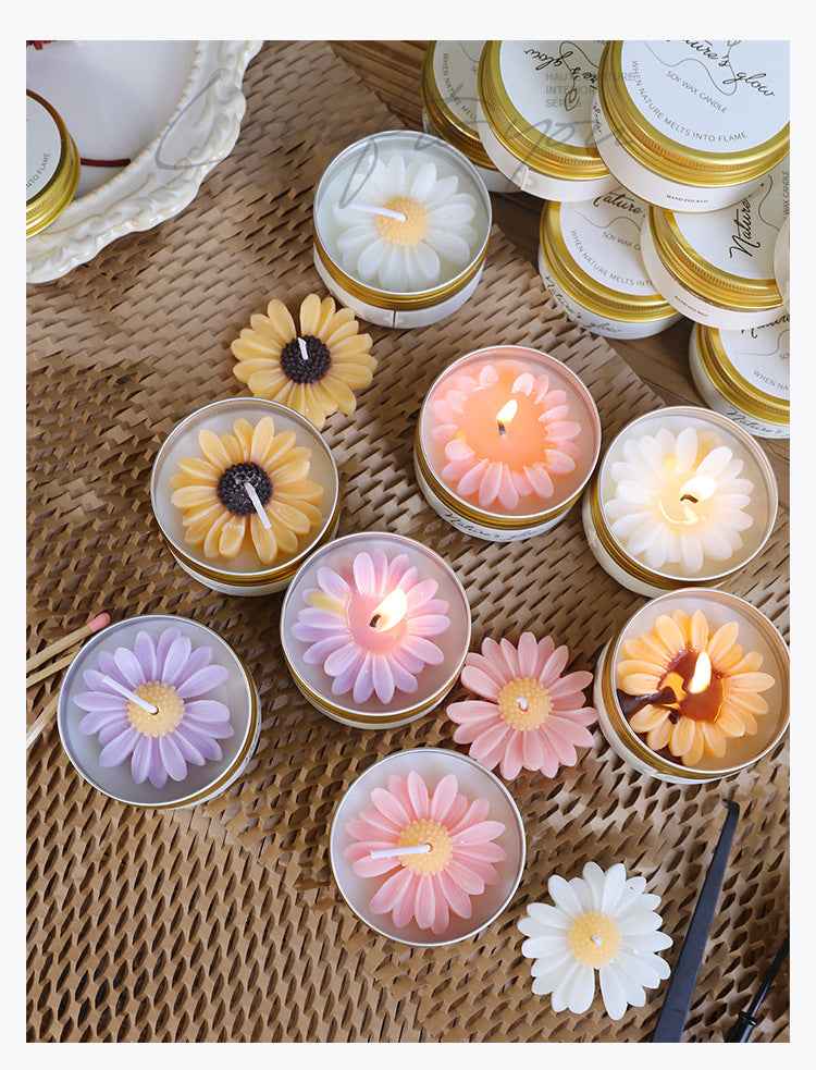 PREMIUM CHAMOMILE CANDLE in Tin - Smokeless Soy Wax Elegant Scented Gift