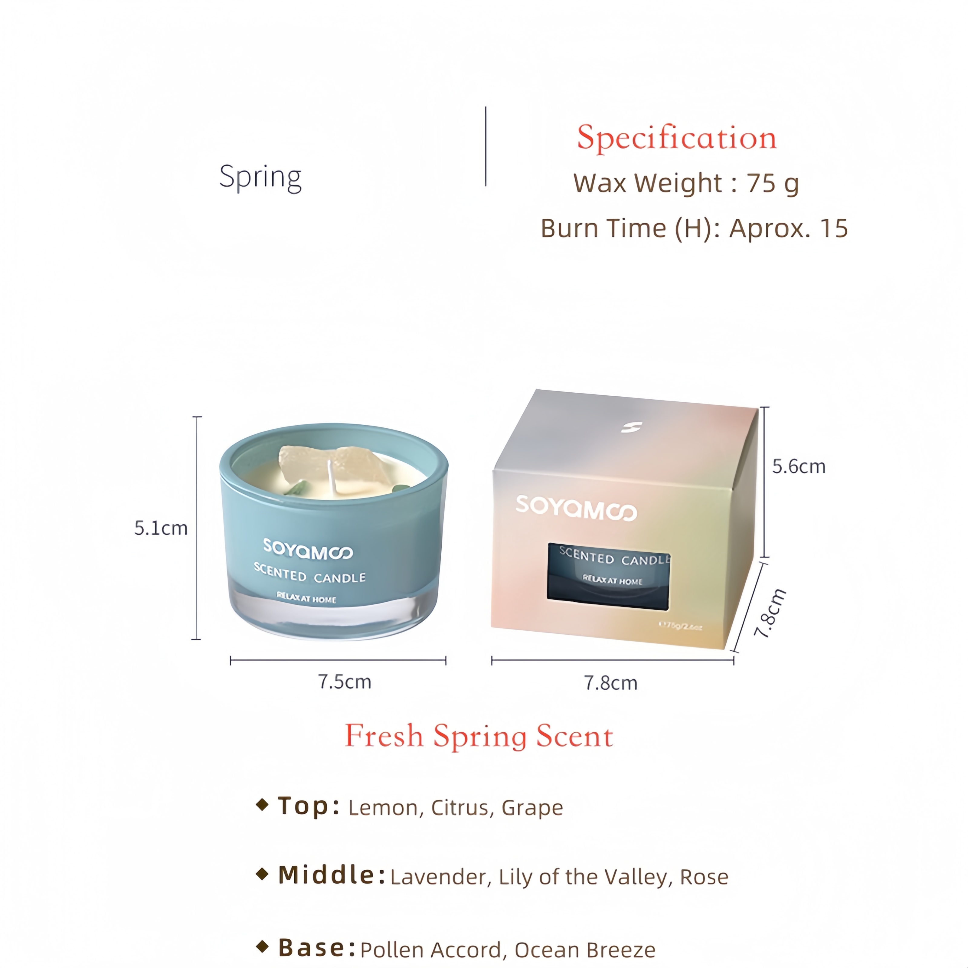 Jane Eyre Crystal Rock Scented Candle|Fruity Soy Wax Scented Candles